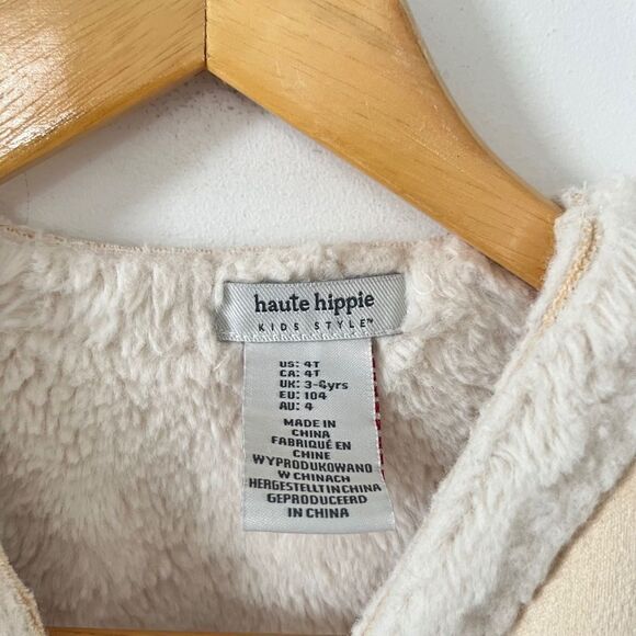 Haute Hippie Tan White Sherpa Vest Jacket 4T - Picture 6 of 6